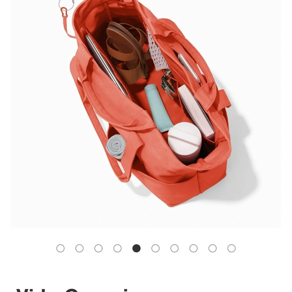 Dagne Dover Large Vida Organic Cotton Tote in discontinued Hot Sauce - Picture 5 of 9